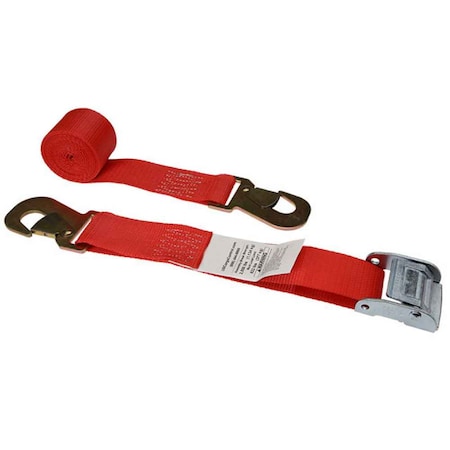 Us Cargo Control 2"x 8' Cam Buckle Strap w Flat Snap Hooks - Motorcycle Tie Down Straps C308FSH